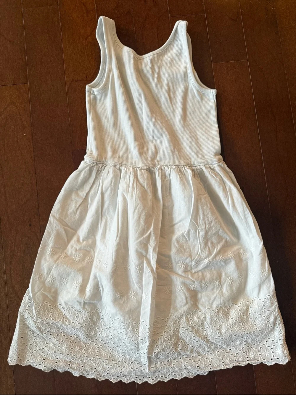 GAP White Sleeveless Eyelet Cotton Dress